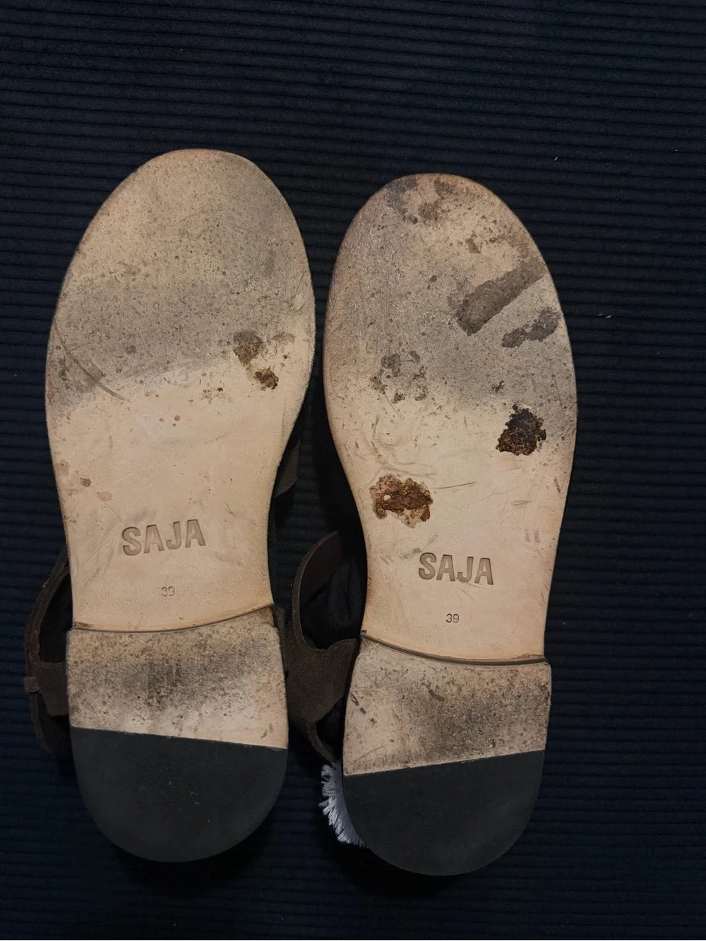 Saja Brown Cow Suede Fisherman Sandal sz 39 fit like 38